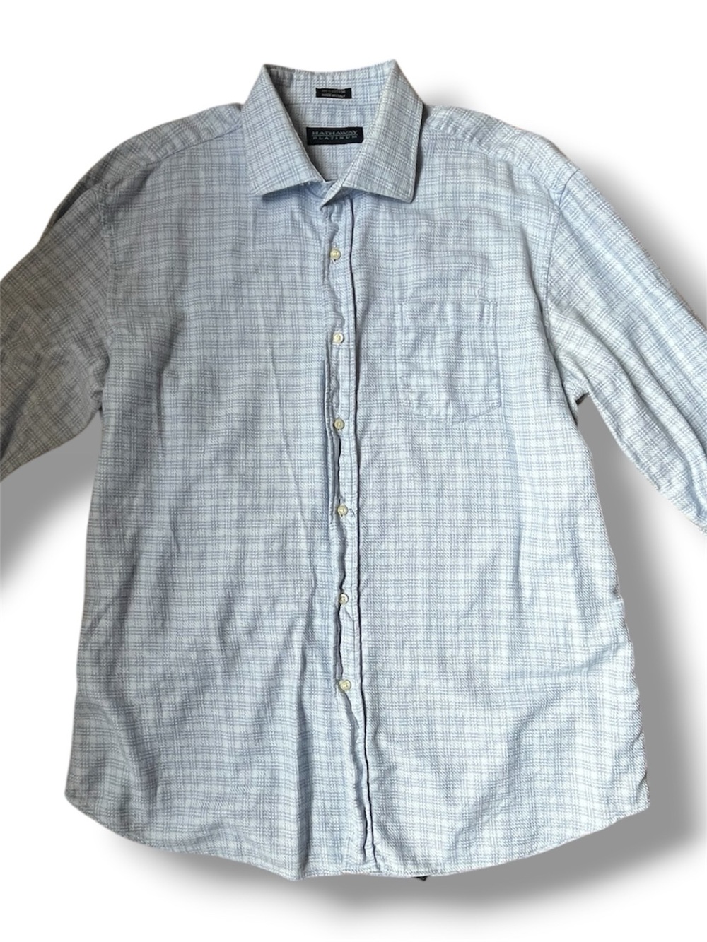 Hathaway Platinum Long Sleeve Button-Down Shirt Men's XXL